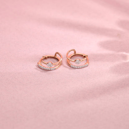 Oval Glow Diamond & Gold Hoops & Huggies Earrings for Women