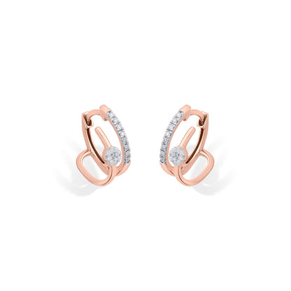 Oval Glow Diamond & Gold Hoops & Huggies Earrings for Women