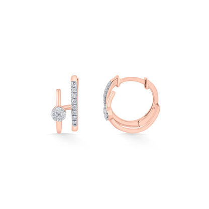 Oval Glow Diamond & Gold Hoops & Huggies Earrings for Women