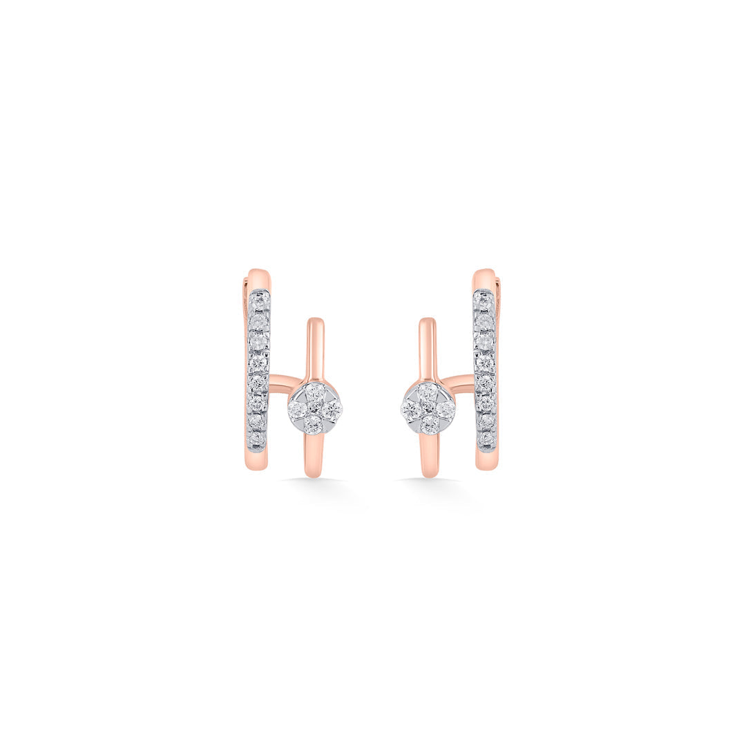 Oval Glow Diamond & Gold Hoops & Huggies Earrings for Women