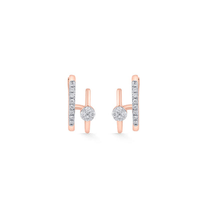 Oval Glow Diamond & Gold Hoops & Huggies Earrings for Women