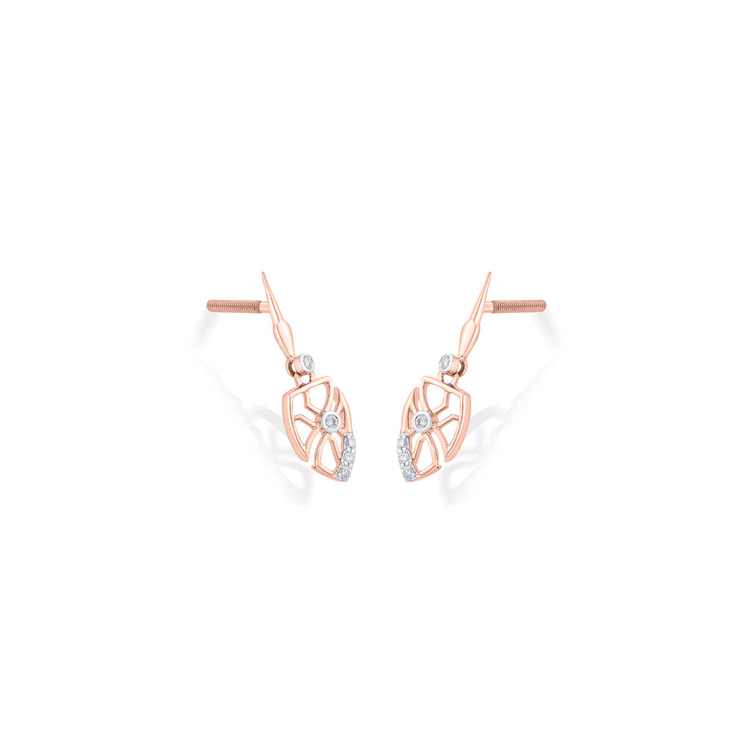 Bold Petals Diamond & Gold Drops & Danglers Earrings for Women