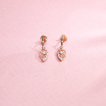 Bold Petals Diamond & Gold Drops & Danglers Earrings for Women
