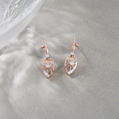 Bold Petals Diamond & Gold Drops & Danglers Earrings for Women