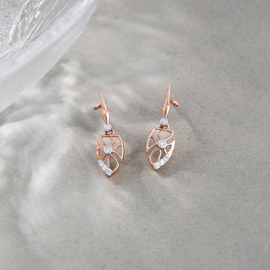 Bold Petals Diamond & Gold Drops & Danglers Earrings for Women