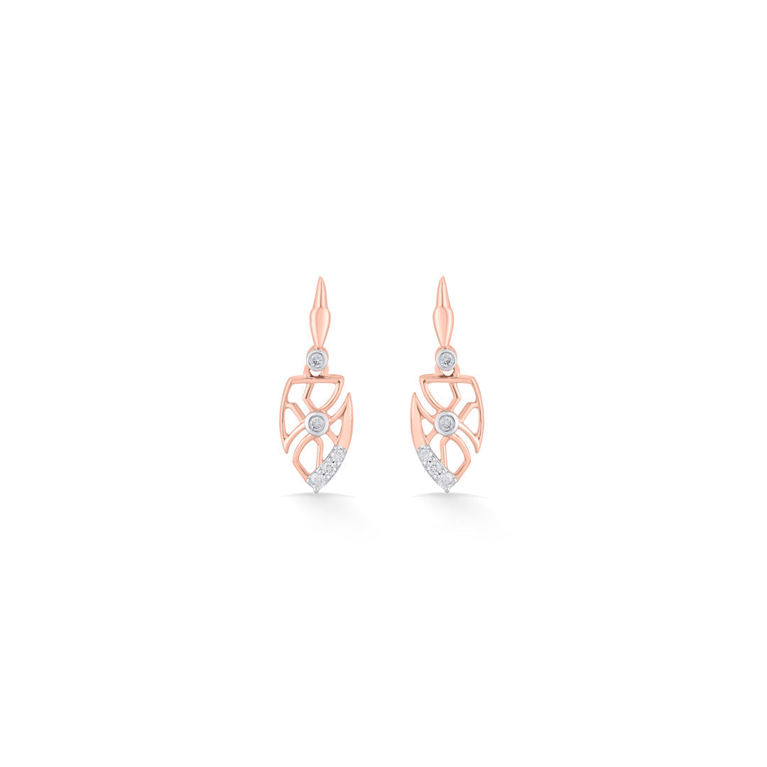 Bold Sepals Diamond & Gold Drops & Danglers Earrings for Women