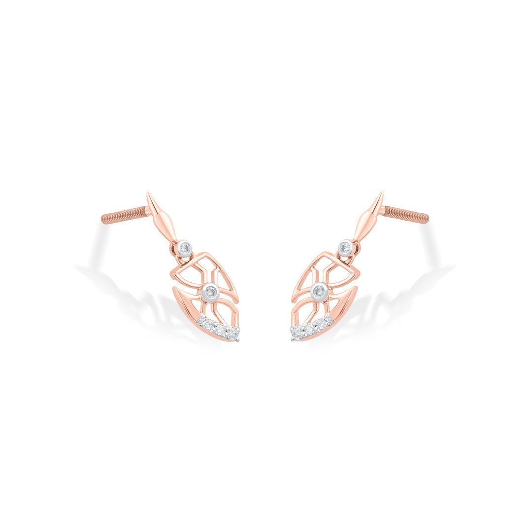 Bold Sepals Diamond & Gold Drops & Danglers Earrings for Women