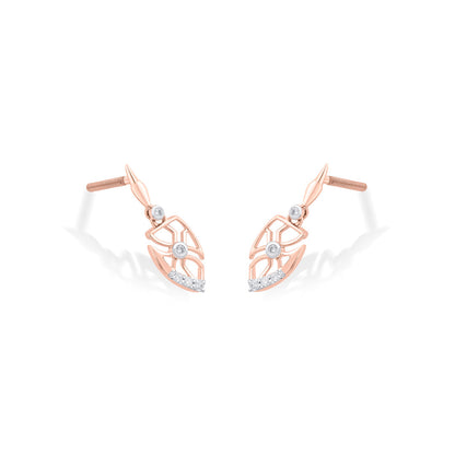 Bold Sepals Diamond & Gold Drops & Danglers Earrings for Women