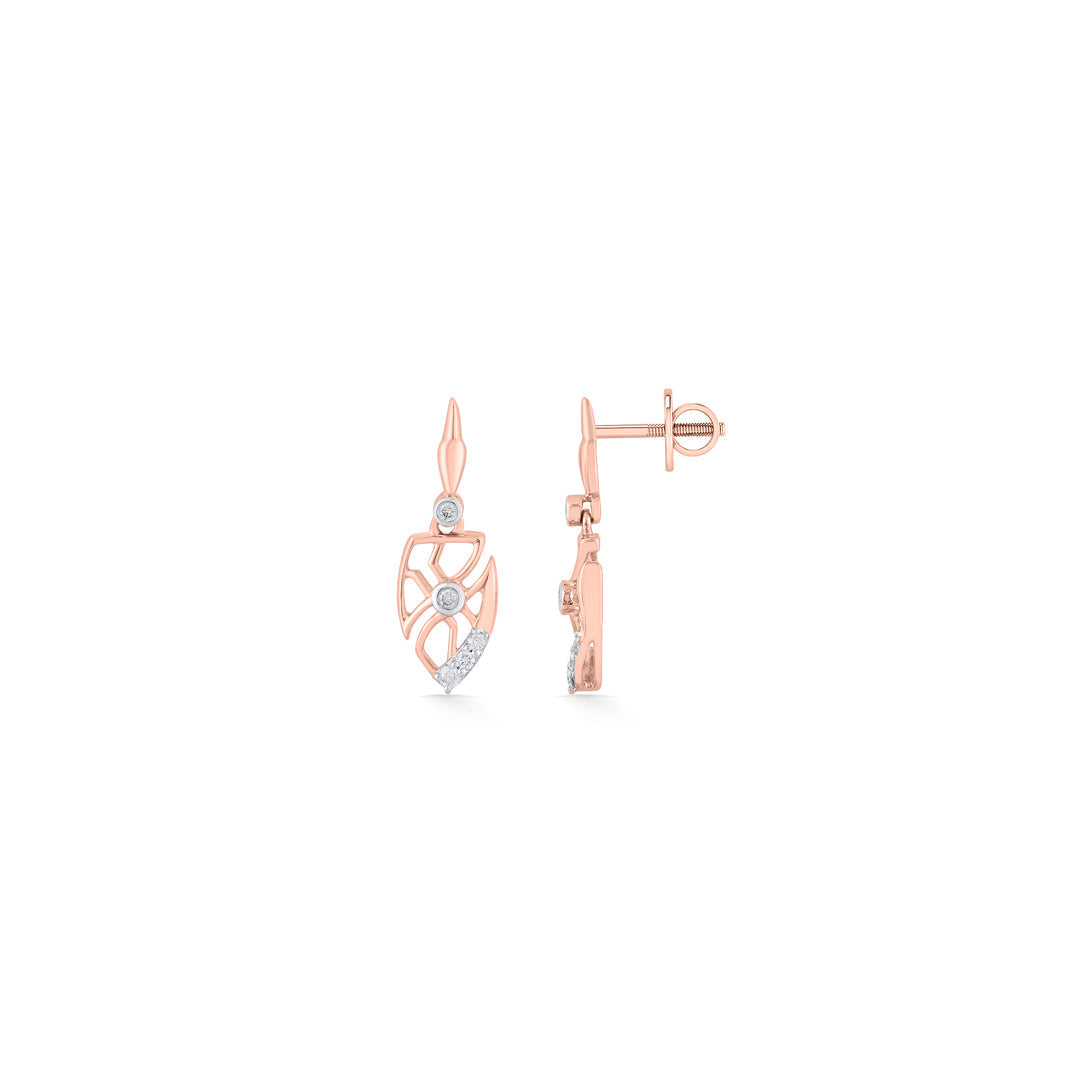 Bold Sepals Diamond & Gold Drops & Danglers Earrings for Women