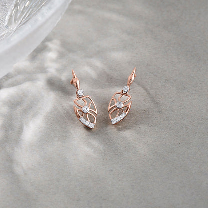 Bold Sepals Diamond & Gold Drops & Danglers Earrings for Women