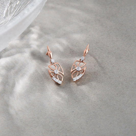 Bold Sepals Diamond & Gold Drops & Danglers Earrings for Women