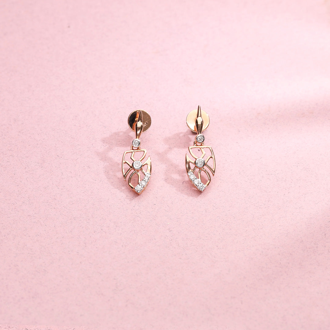 Bold Sepals Diamond & Gold Drops & Danglers Earrings for Women