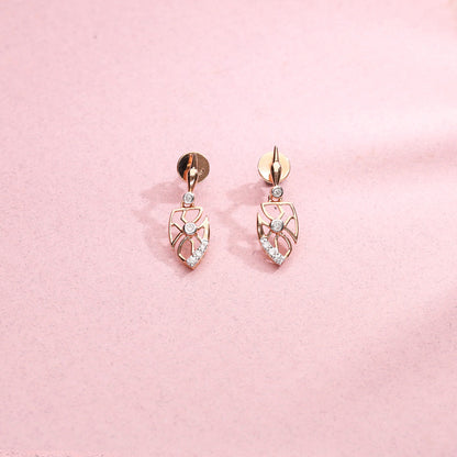 Bold Sepals Diamond & Gold Drops & Danglers Earrings for Women