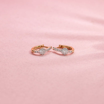 Radiant Glow Diamond & Gold Hoops & Huggies Earrings for Women