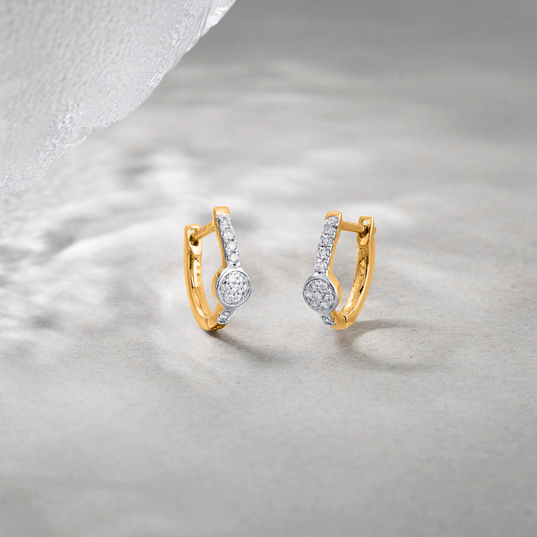 Radiant Glow Diamond & Gold Hoops & Huggies Earrings for Women