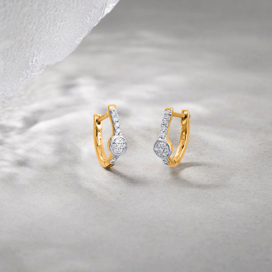 Radiant Glow Diamond & Gold Hoops & Huggies Earrings for Women