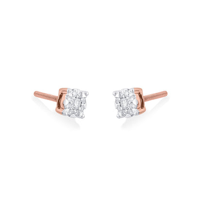 Radiant Spark Diamond & Gold Stud Earrings for Women