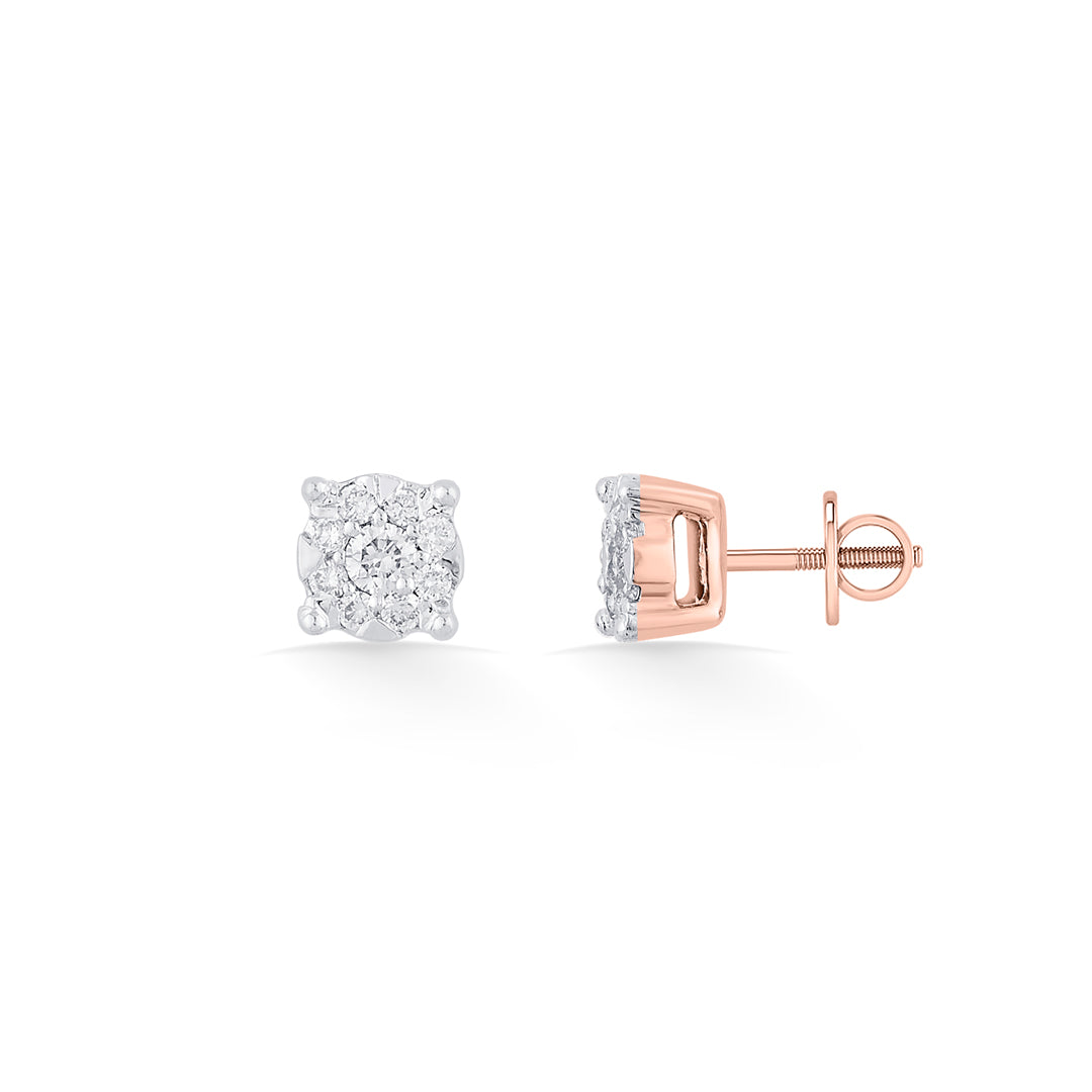 Radiant Spark Diamond & Gold Stud Earrings for Women