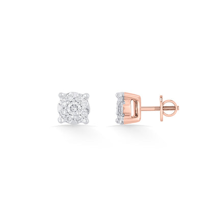 Radiant Spark Diamond & Gold Stud Earrings for Women