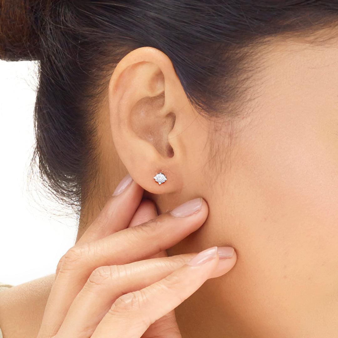 Radiant Spark Diamond & Gold Stud Earrings for Women