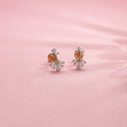 Frost Glow Diamond & Gold Stud Earrings for Women