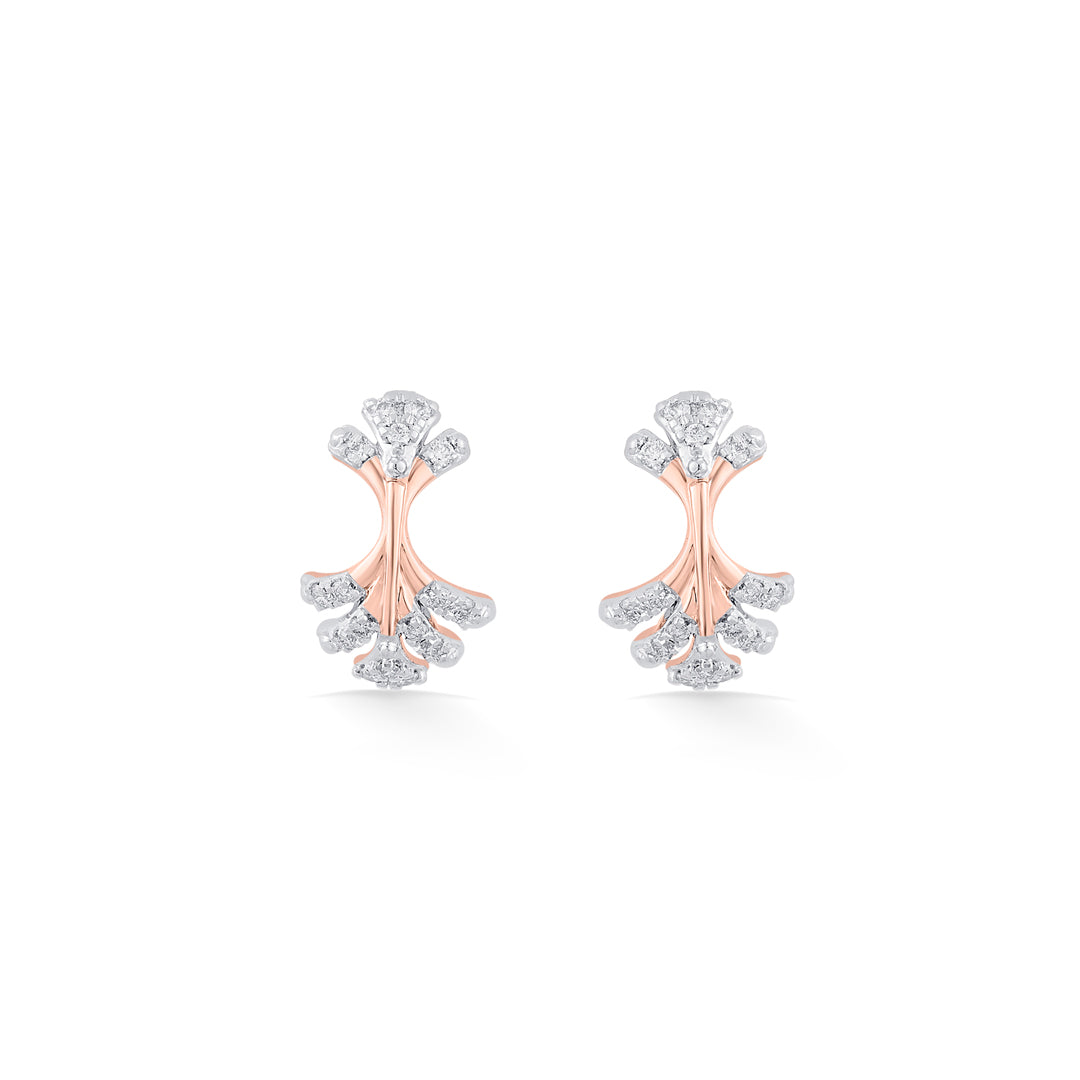 Frost Glow Diamond & Gold Stud Earrings for Women