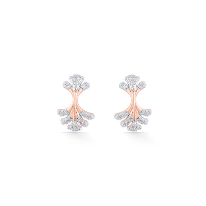 Frost Glow Diamond & Gold Stud Earrings for Women