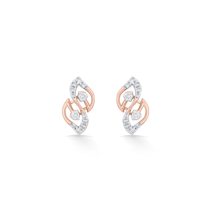 Frost Spiral Diamond & Gold Stud Earrings for Women