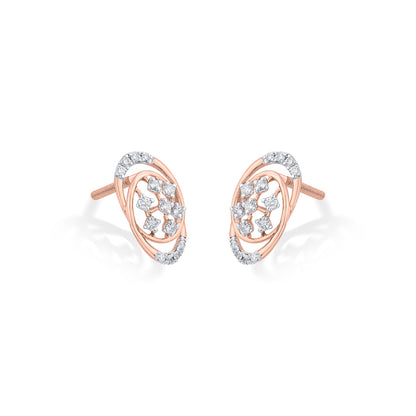 Gleaming Bond Diamond & Gold Stud Earrings for Women
