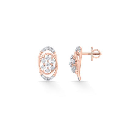 Gleaming Bond Diamond & Gold Stud Earrings for Women