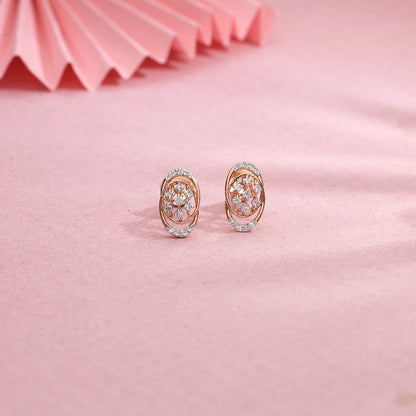 Gleaming Bond Diamond & Gold Stud Earrings for Women