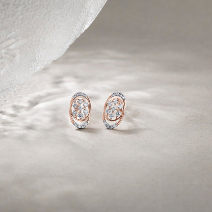 Gleaming Bond Diamond & Gold Stud Earrings for Women