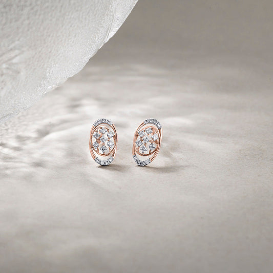 Gleaming Bond Diamond & Gold Stud Earrings for Women