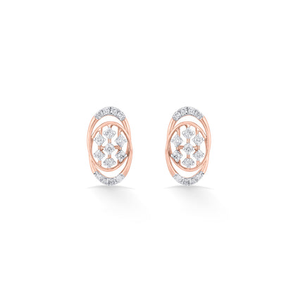 Gleaming Bond Diamond & Gold Stud Earrings for Women