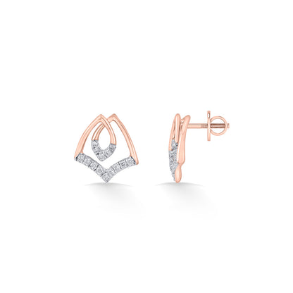 Solstice Glow Diamond & Gold Stud Earrings for Women