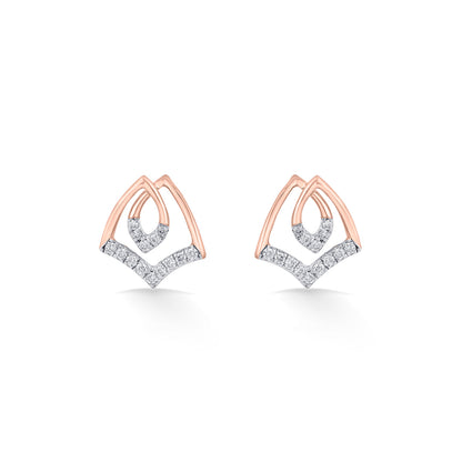 Solstice Glow Diamond & Gold Stud Earrings for Women