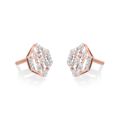 Dewora Shine Diamond & Gold Stud Earrings for Women