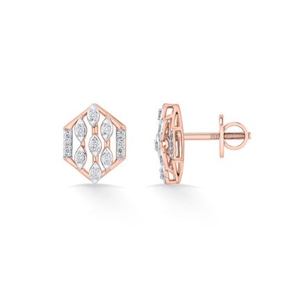 Dewora Shine Diamond & Gold Stud Earrings for Women