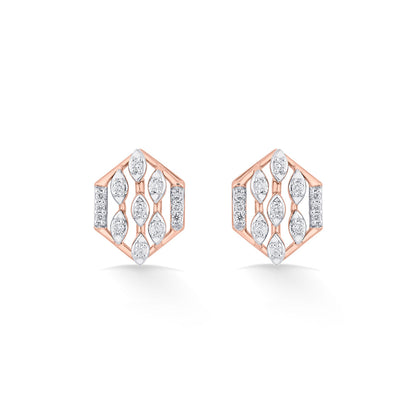 Dewora Shine Diamond & Gold Stud Earrings for Women