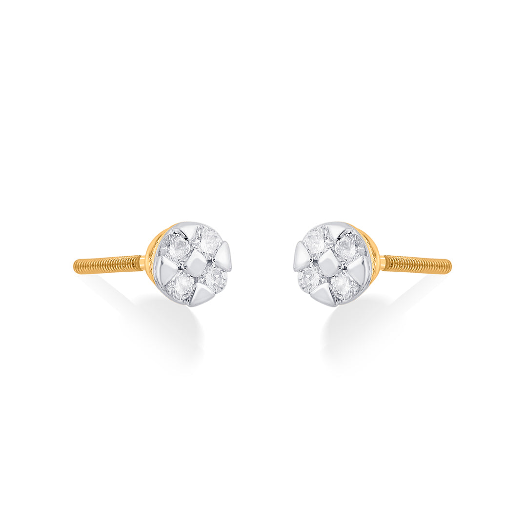Endless Spark Diamond & Gold Stud Earrings for Women