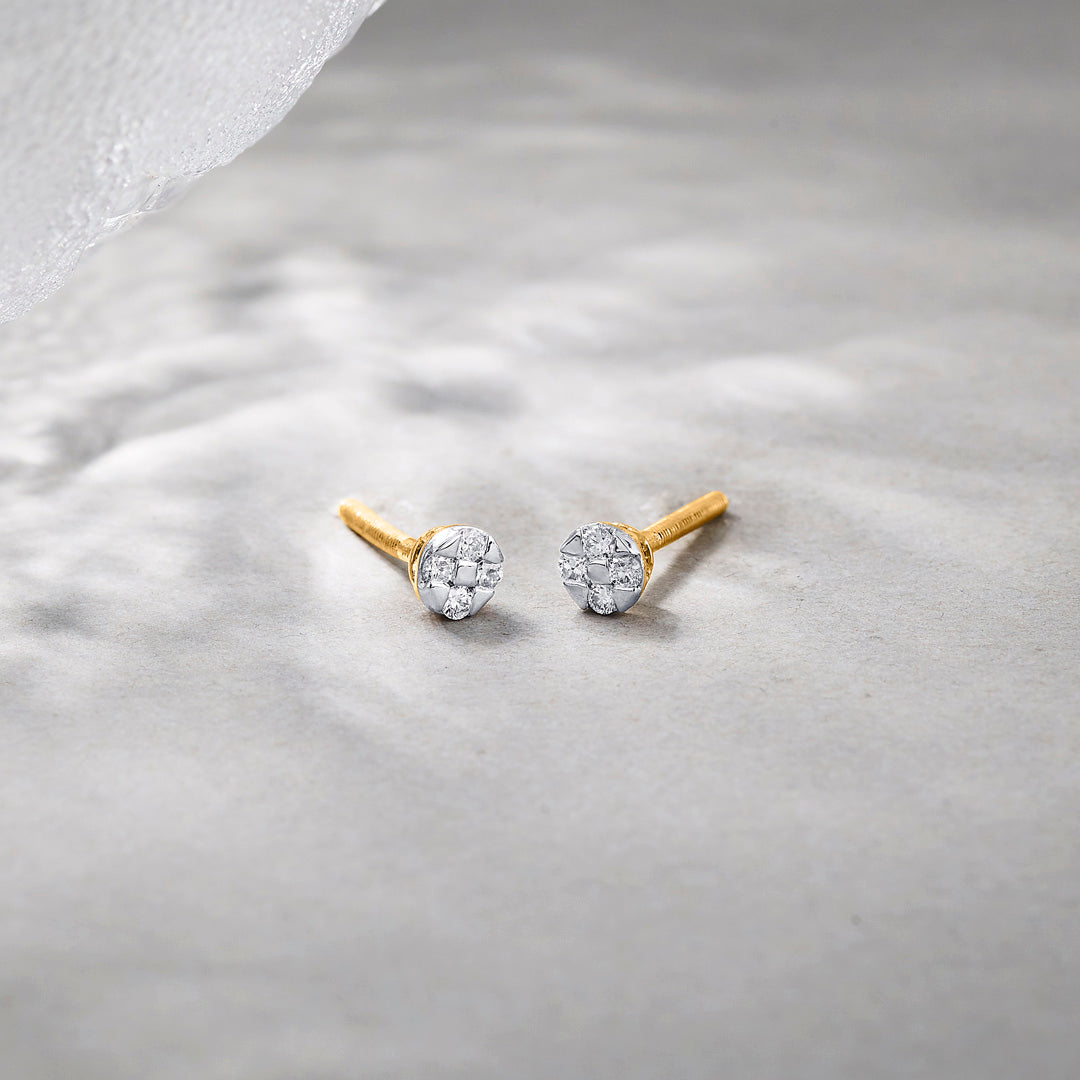 Endless Spark Diamond & Gold Stud Earrings for Women
