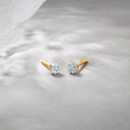 Endless Spark Diamond & Gold Stud Earrings for Women