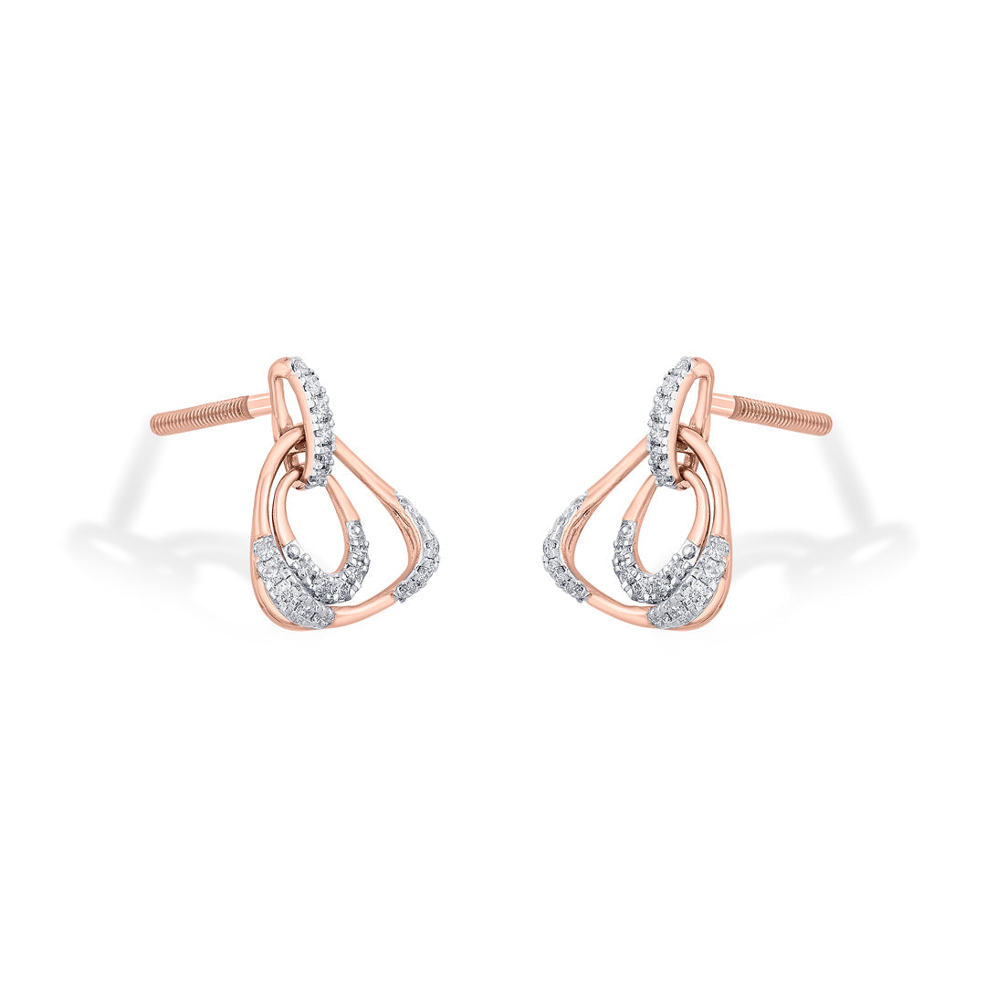 Trinity Spark Diamond & Gold Stud Earrings for Women
