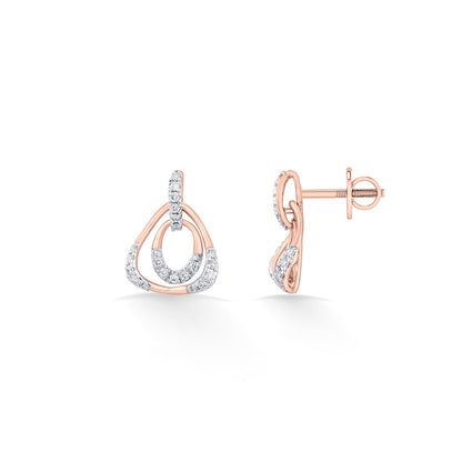 Trinity Spark Diamond & Gold Stud Earrings for Women