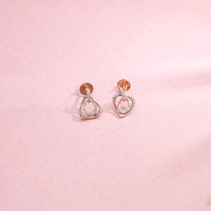 Trinity Spark Diamond & Gold Stud Earrings for Women