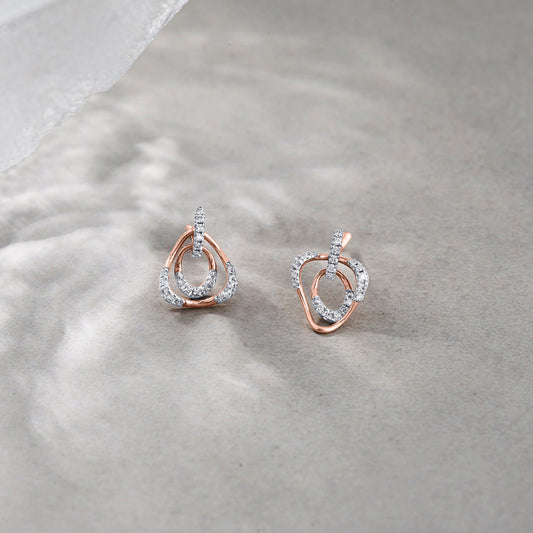 Trinity Spark Diamond & Gold Stud Earrings for Women