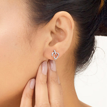 Trinity Spark Diamond & Gold Stud Earrings for Women