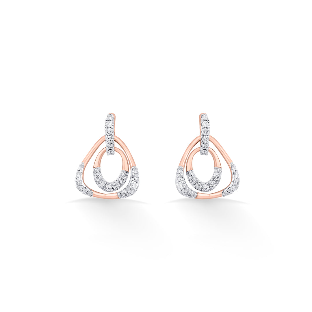 Trinity Spark Diamond & Gold Stud Earrings for Women