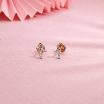 Gleam Twist Diamond & Gold Stud Earrings for Women