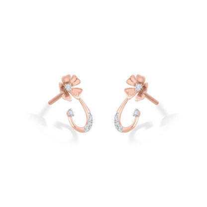 Oval Spark Diamond & Gold Stud Earrings for Women